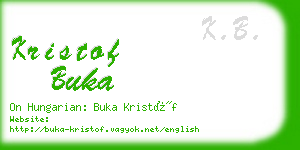 kristof buka business card